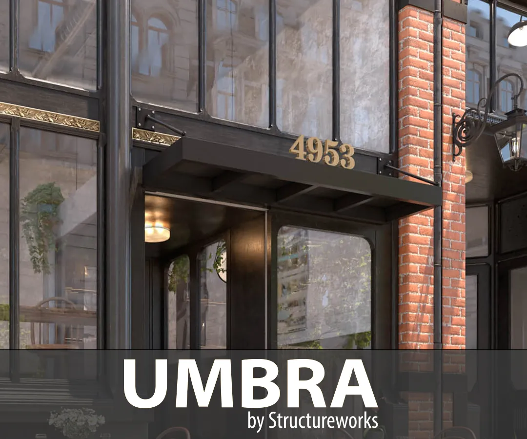 An image of an RPC metal canopy with the Umbra by Structureworks logo.